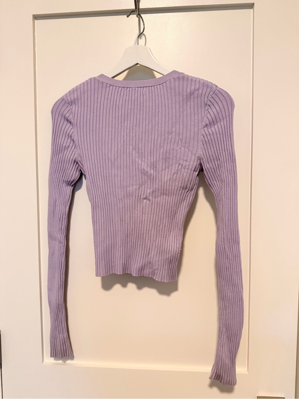 H&M Lavender Ribbed V-Neck Button Cardigan - Picture 2 of 3